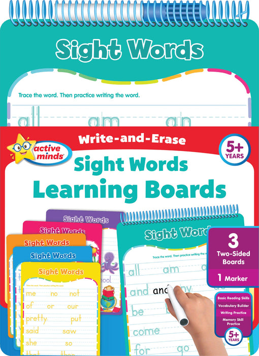 Active Minds - Write-and-Erase - Wipe Clean Learning Boards Ages 5+ - Sight Words (Active Minds Welbs)