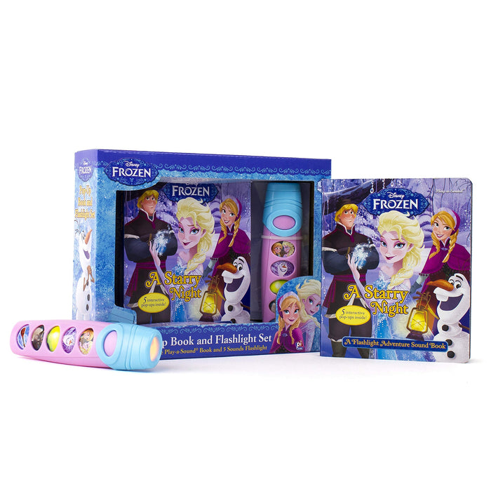 Disney Frozen Elsa, Anna, Olaf, and More! - Pop-up Book and Flashlight Toy Set