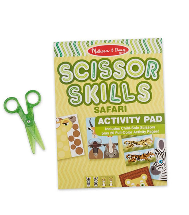 Melissa & Doug - Safari Scissor Skills Activity Pad with Child-Safe Scissors - 20 Pages - English Edition