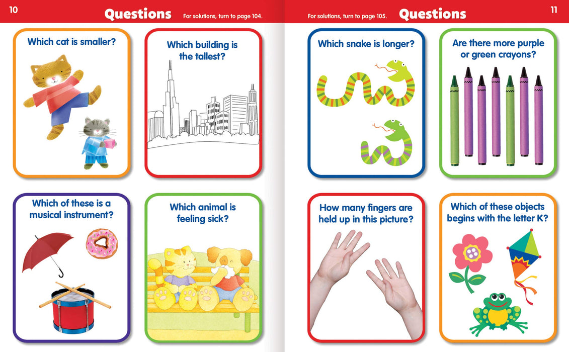 Active Minds - Preschool 301 Questions & Answers Workbook - Language Arts, Math, Science and More!