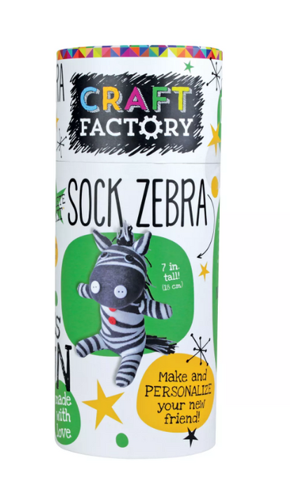 Craft Factory Sock Zebra : Make and Personalize Your New Friend! DIY Tube